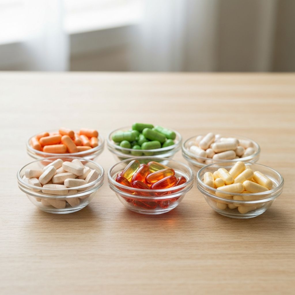 Berbagai jenis vitamin dan suplemen